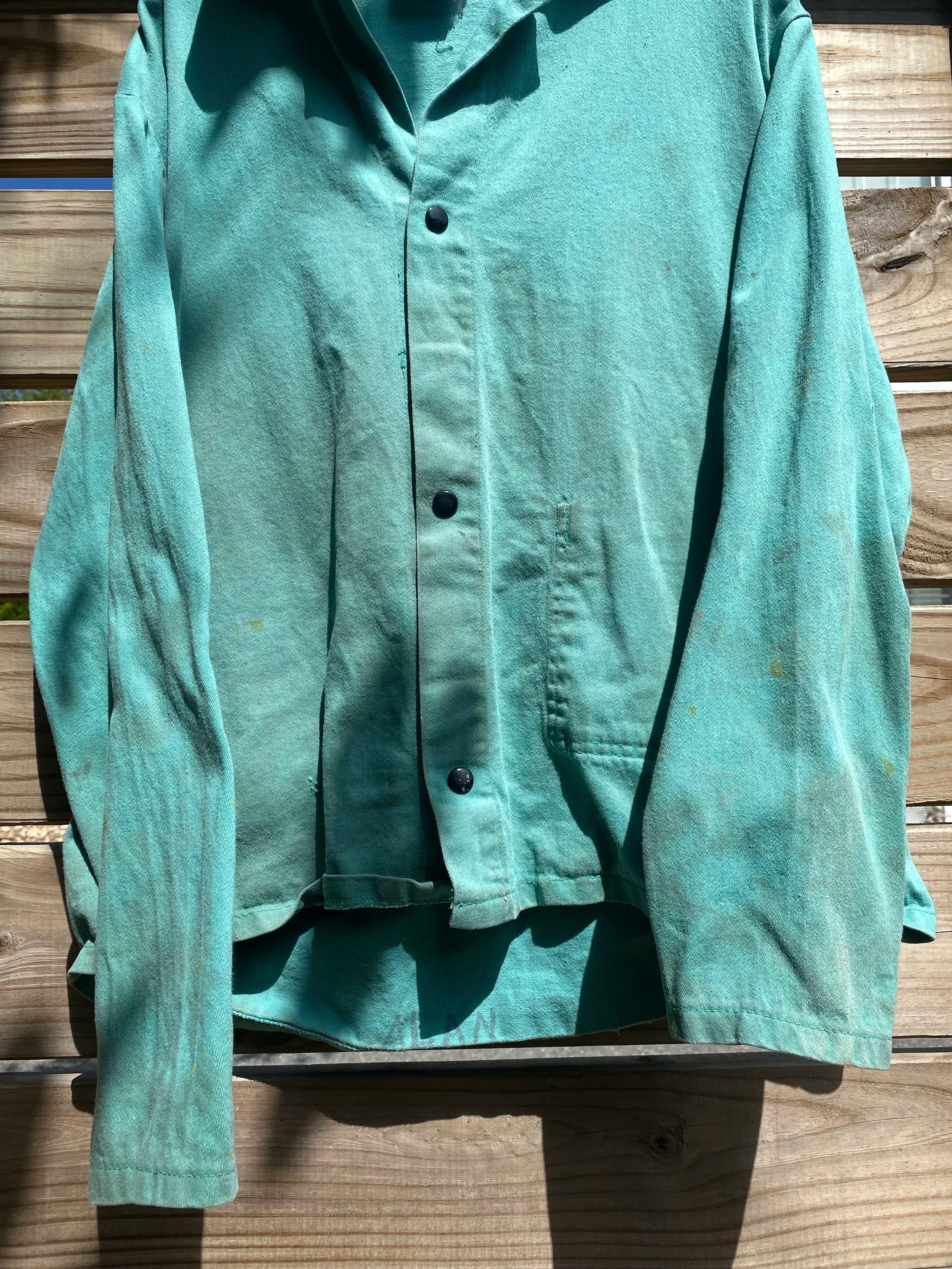Distressed Fireproof Work Jacket - Size L