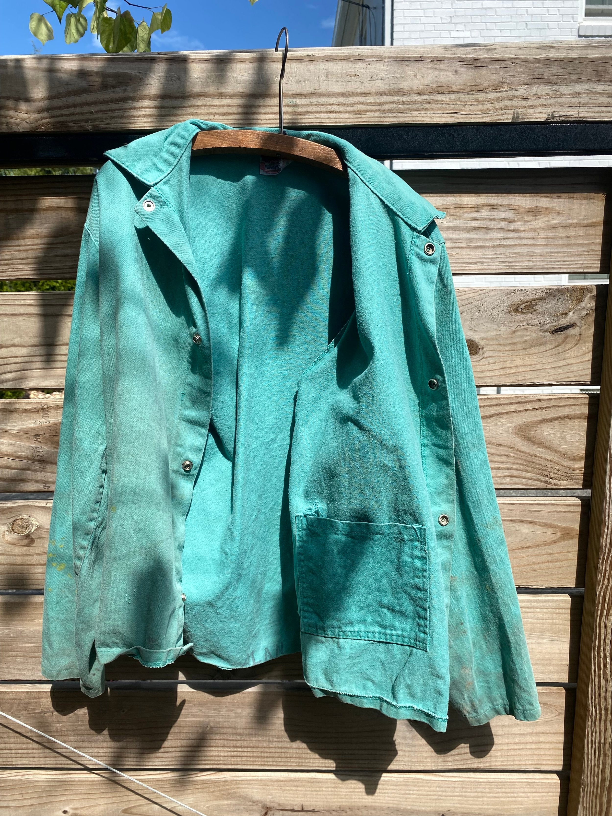 Distressed Fireproof Work Jacket - Size L