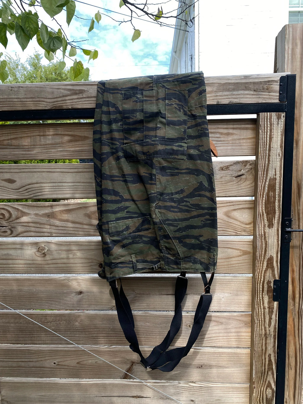 Tiger Stripe Camo Military Combat Trousers w/ Suspenders - Size XXL