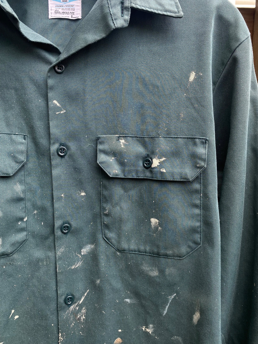 Big Mac Distressed Vintage Green Work Shirt - Fits L