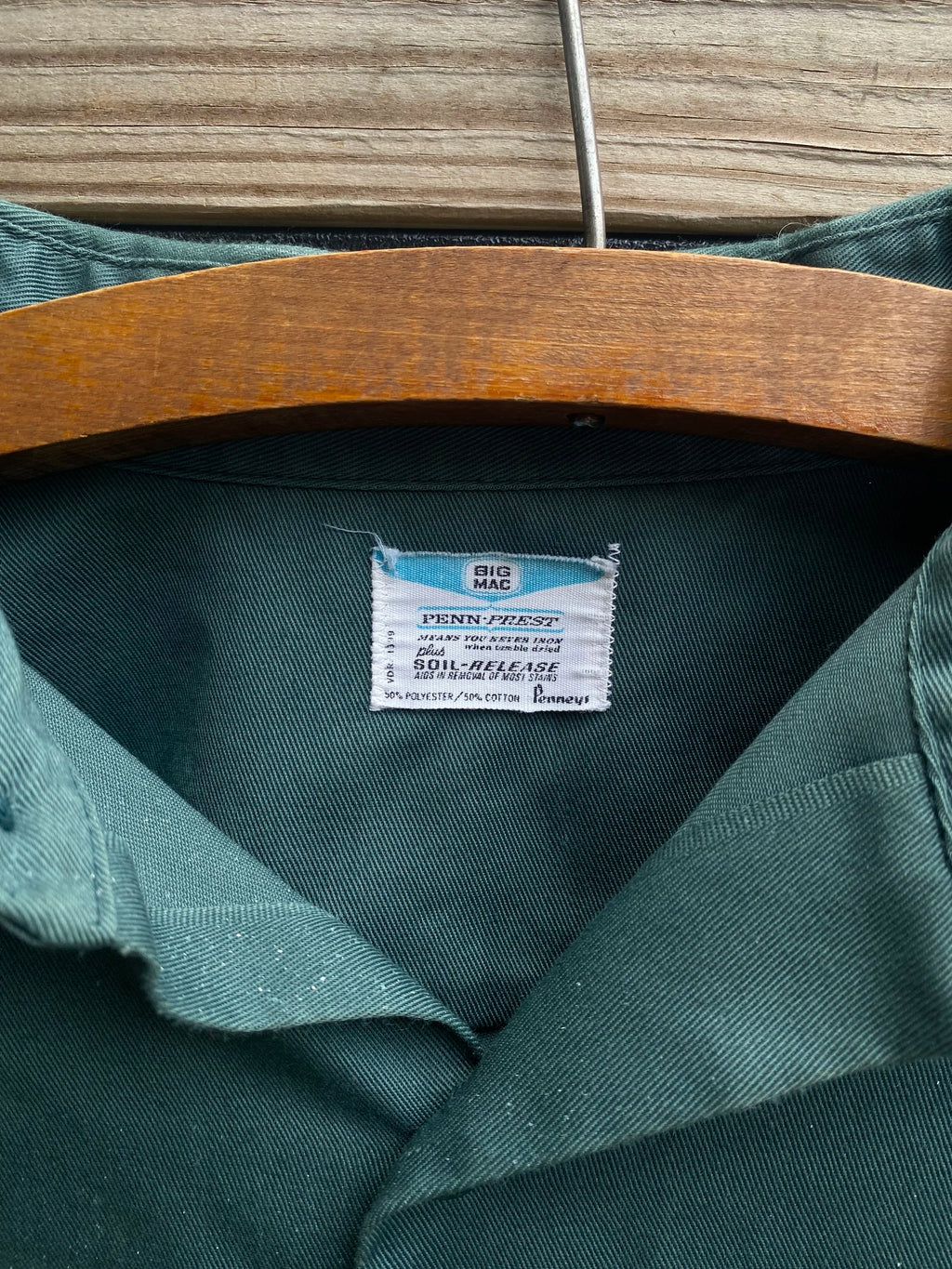 Big Mac Distressed Vintage Green Work Shirt - Fits L