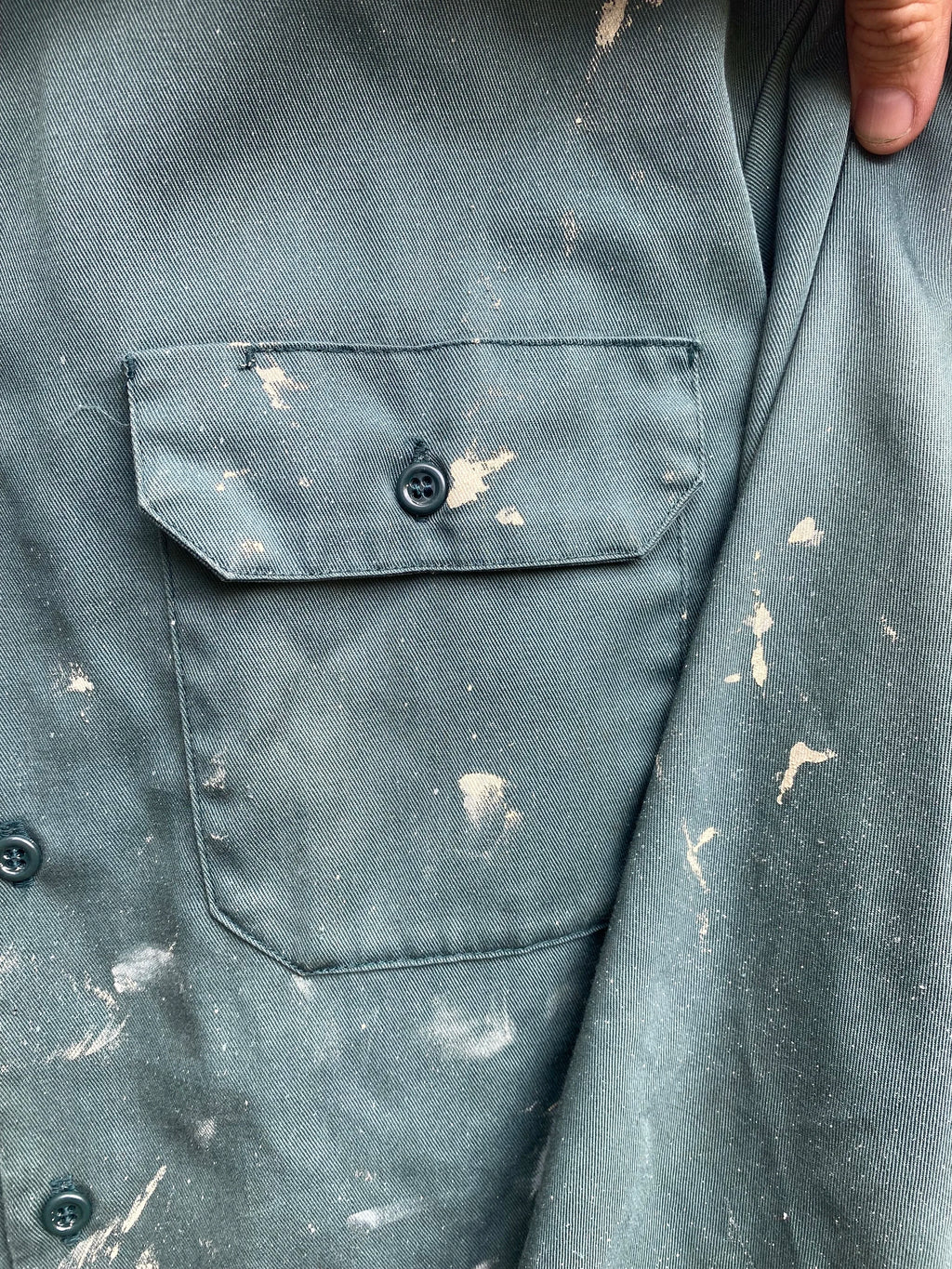 Big Mac Distressed Vintage Green Work Shirt - Fits L