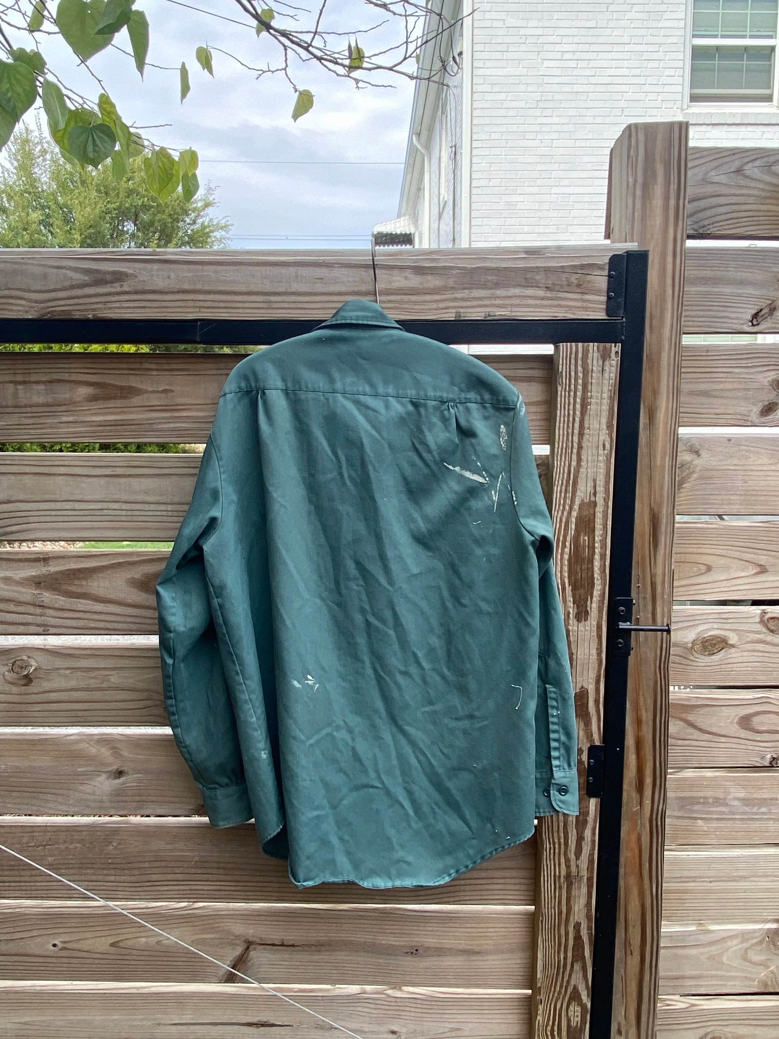 Big Mac Distressed Vintage Green Work Shirt - Fits L