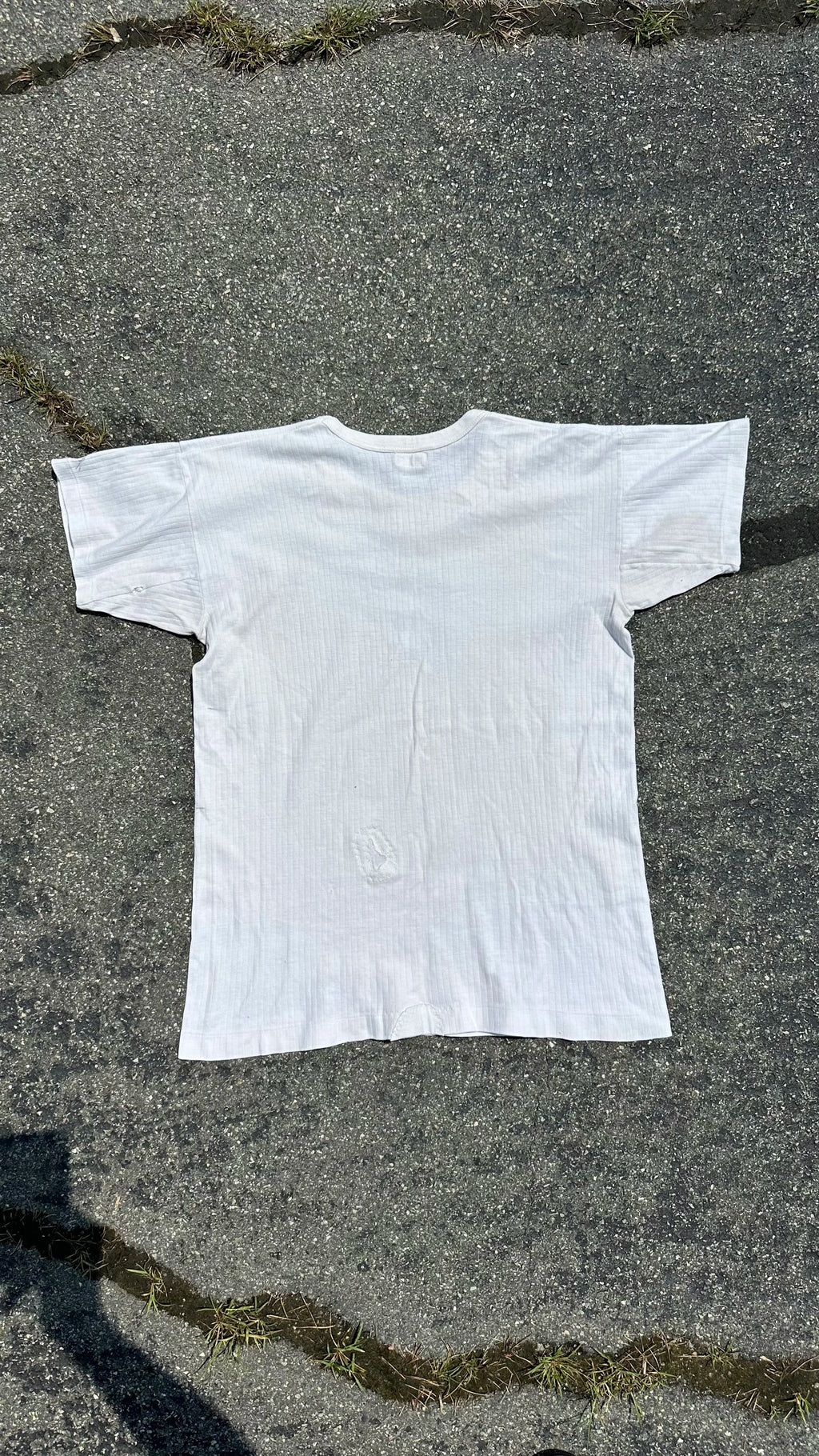 True vintage ribbed military t-shirt 40’s/50’s faded and distressed