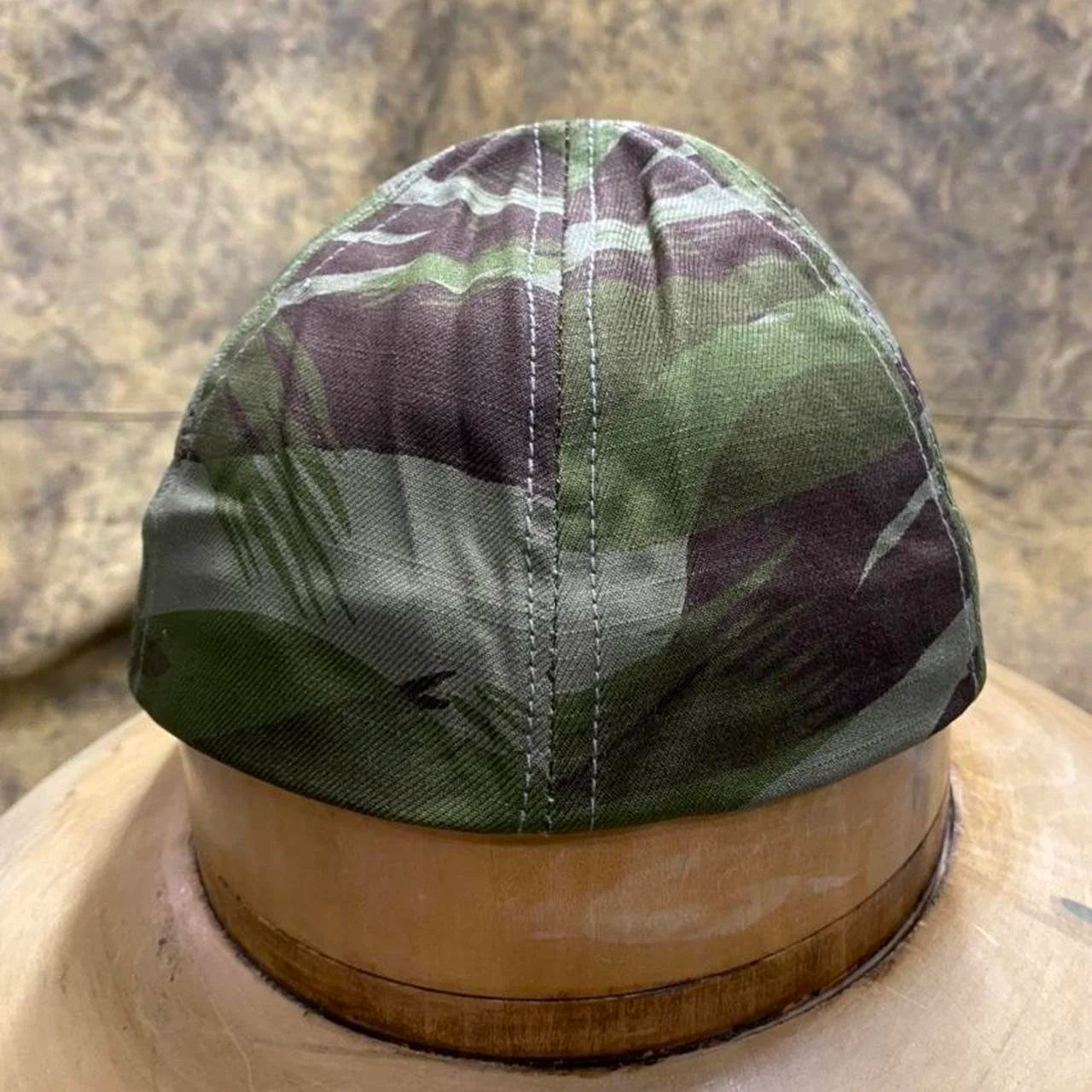 French Lizard Brush Stroke Pattern Camo Short Brim Hat (deadstock)