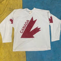 Vintage Team Canada 1976 Canada Cup - Abstract Red Maple Leaf Logo Athletic Knit White Jersey - Size XL