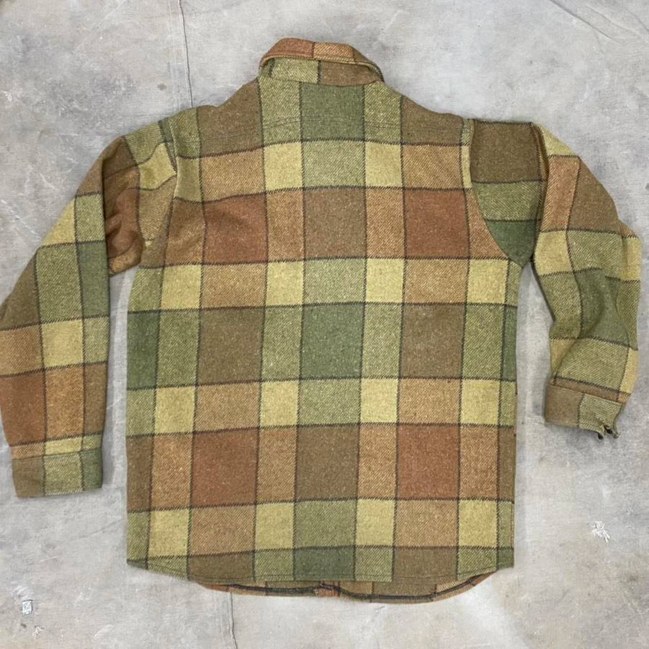Vintage Men's Heavy-Duty CPO-style Plaid Flannel Overshirt w/ Anchor Buttons - Untagged - Size S