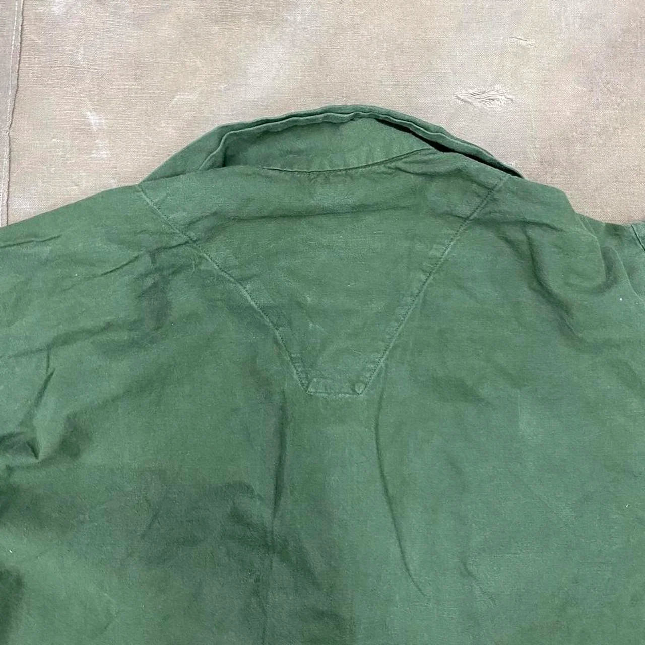 Vintage Swedish Military Green Pullover 1/4 Button Uniform Field Shirt - Size 39 S/M