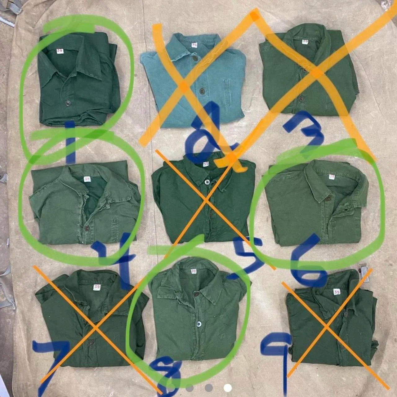 Vintage Swedish Military Green Pullover 1/4 Button Uniform Field Shirt - Size 39 S/M